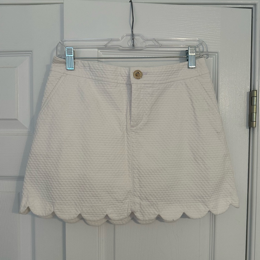 Lilly Pulitzer Scalloped White Mini Skort